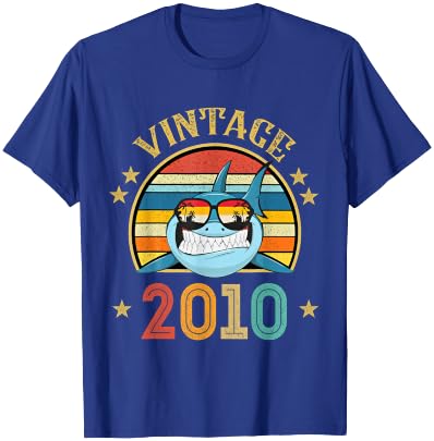 Vintage Shark Gift 16 Years Old Retro Vintage 2010 T-Shirt - T-Shirt | Royal