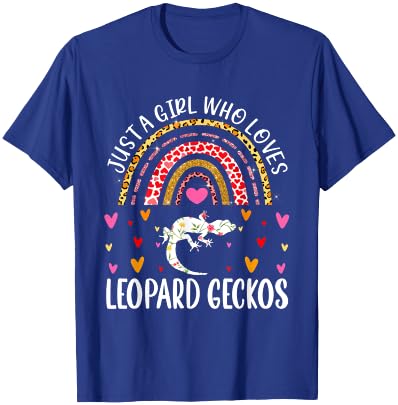 Just A Girl Who Loves Leopard Geckos Rainbow Leopard Gecko T-Shirt - T-Shirt | Royal