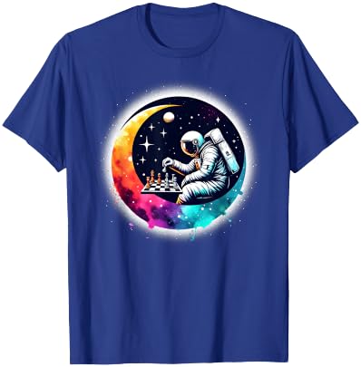 Astronaut Playing Chess in Space Boys Girls Kids T-Shirt - T-Shirt | Royal