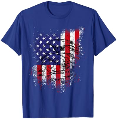 US Flag & Eagle 4th of July Shirt Patriotic Flag Distressed T-Shirt - T-Shirt | Royal