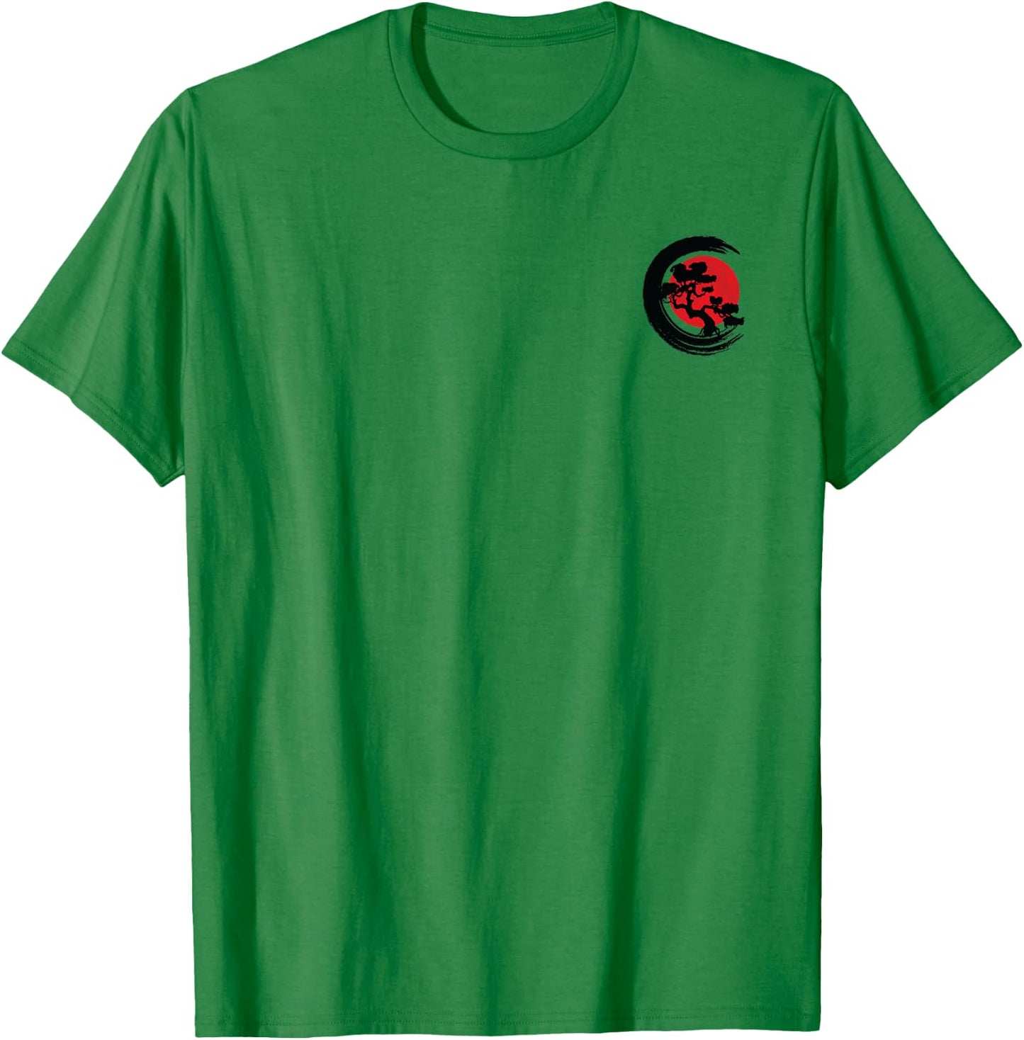 Minimalist Japanese Aesthetic Pocket Bonsai T-Shirt - T-Shirt | Irish Green