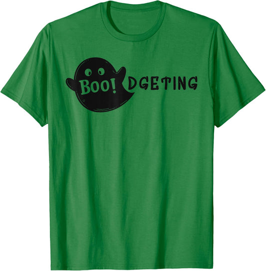 Boodgeting Halloween Humor Finance Department T-Shirt - T-Shirt | Irish Green