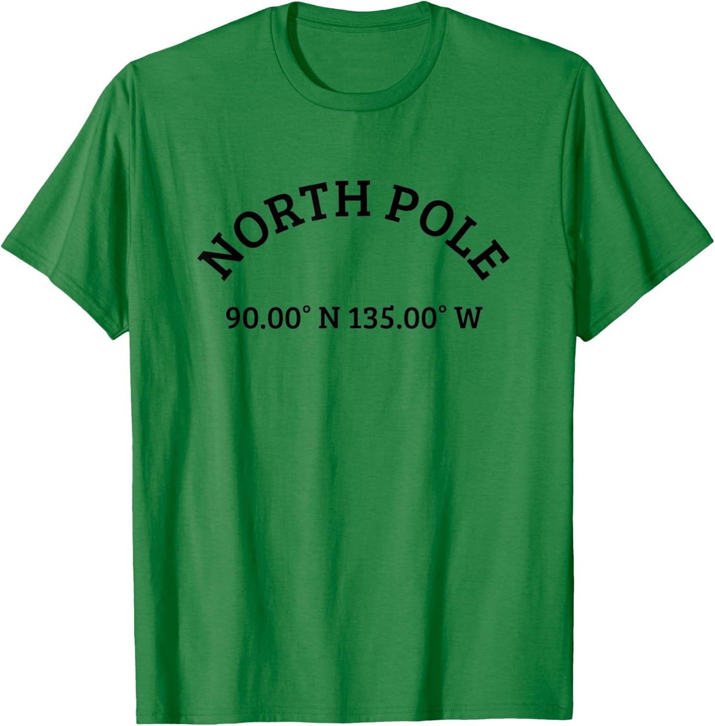 North Pole - Longitude Latitude Coordinates - College T-Shirt - T-Shirt | Irish Green