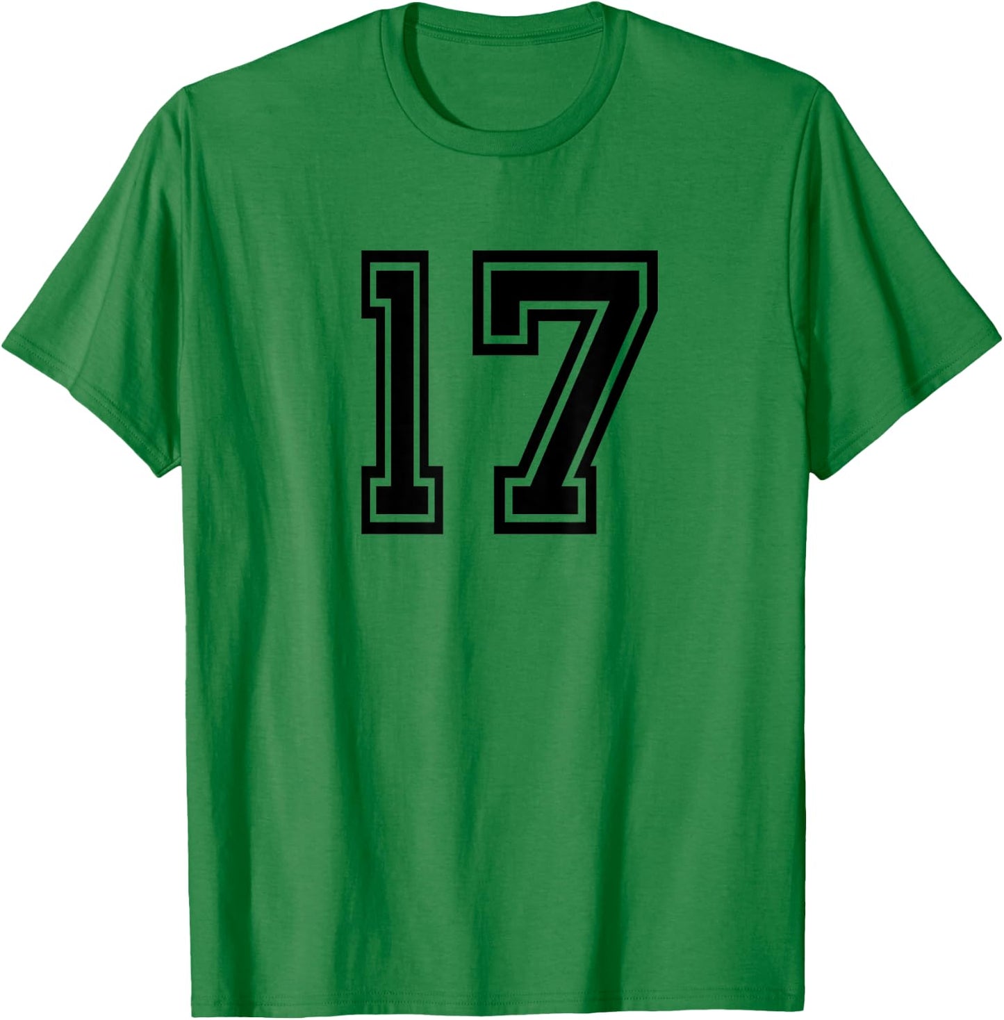 Number #17 Sports Jersey Birthday Age Favorite Lucky Number T-Shirt - T-Shirt | Irish Green