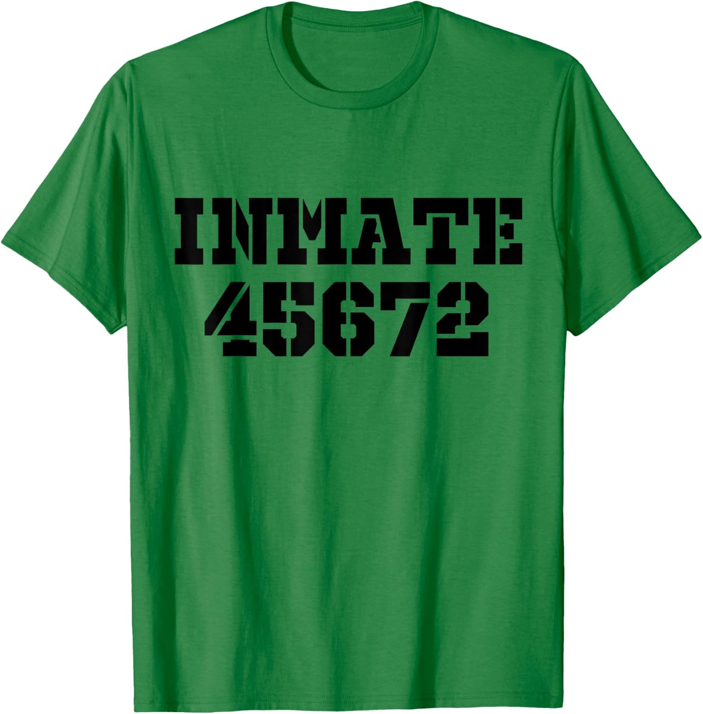 Jail Inmate 45672 Funny Prisoner Halloween Prison Costume T-Shirt - T-Shirt | Irish Green