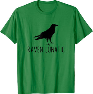 Raven Lunatic Funny Goth Bird Lover Halloween Party T-Shirt - T-Shirt | Irish Green
