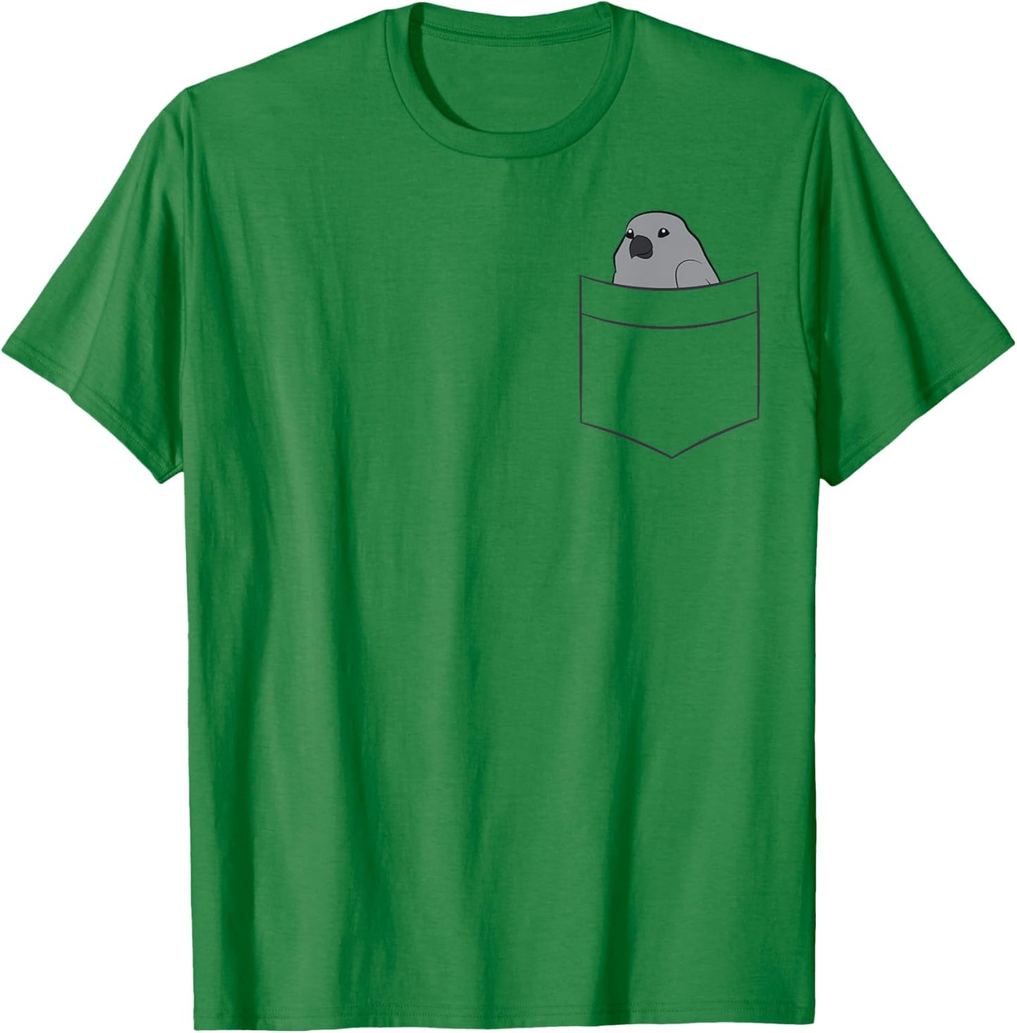 Cute African Grey Parrot In A Pocket African Grey Parrot T-Shirt - T-Shirt | Irish Green
