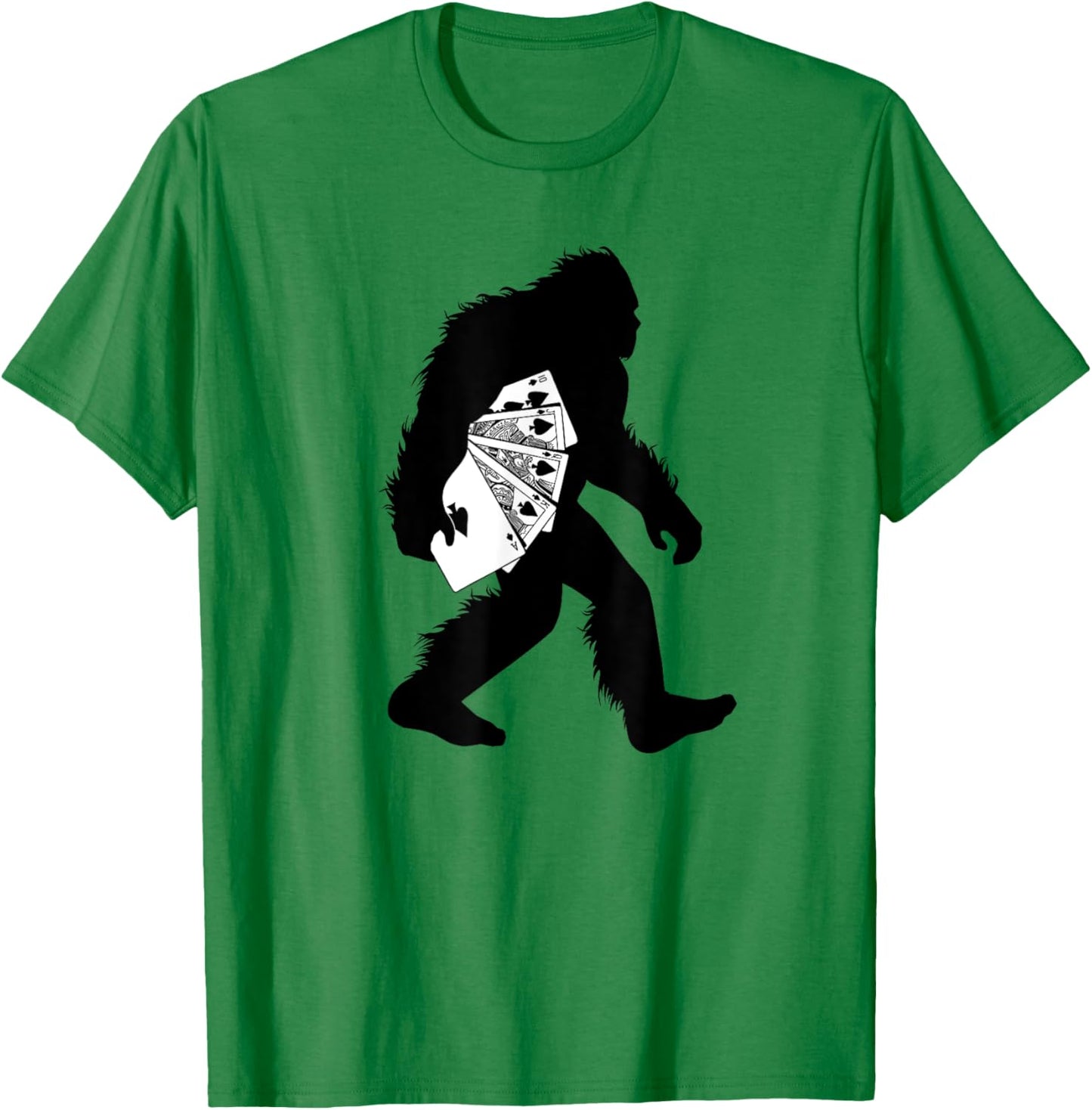 Bigfoot Gambling Poker Sasquatch Gambler T-Shirt - T-Shirt | Irish Green
