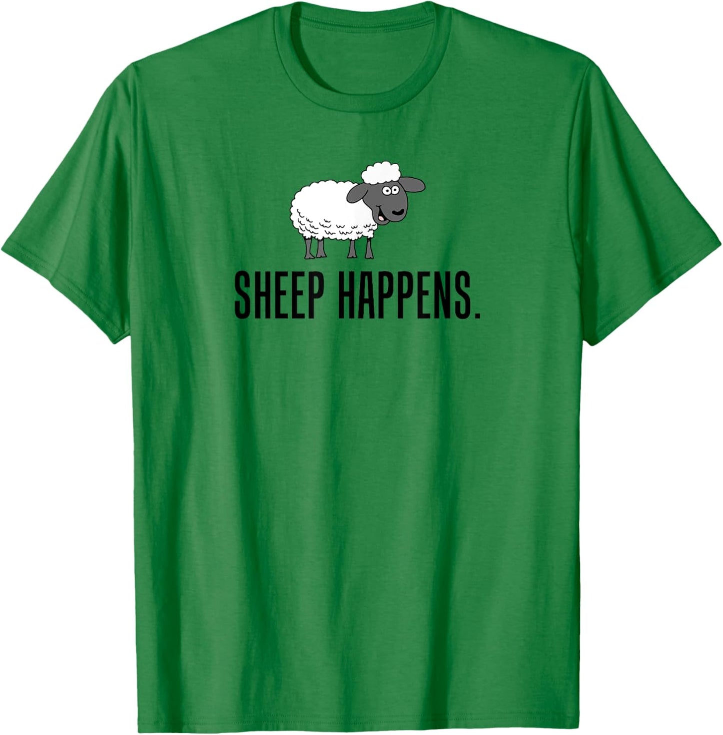 Sheep Happens Funny Lamb Pun T-Shirt - T-Shirt | Irish Green