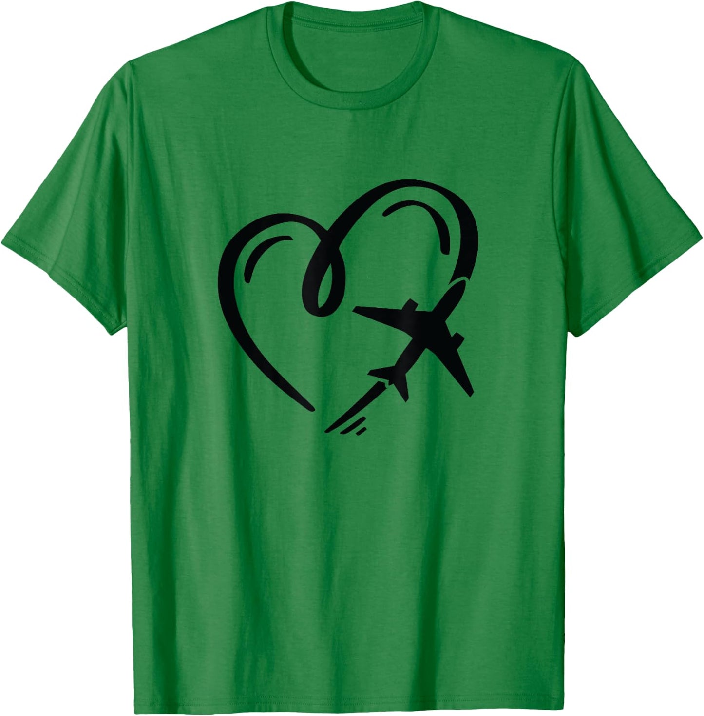 Love for travel heart airplane T-Shirt - T-Shirt | Irish Green