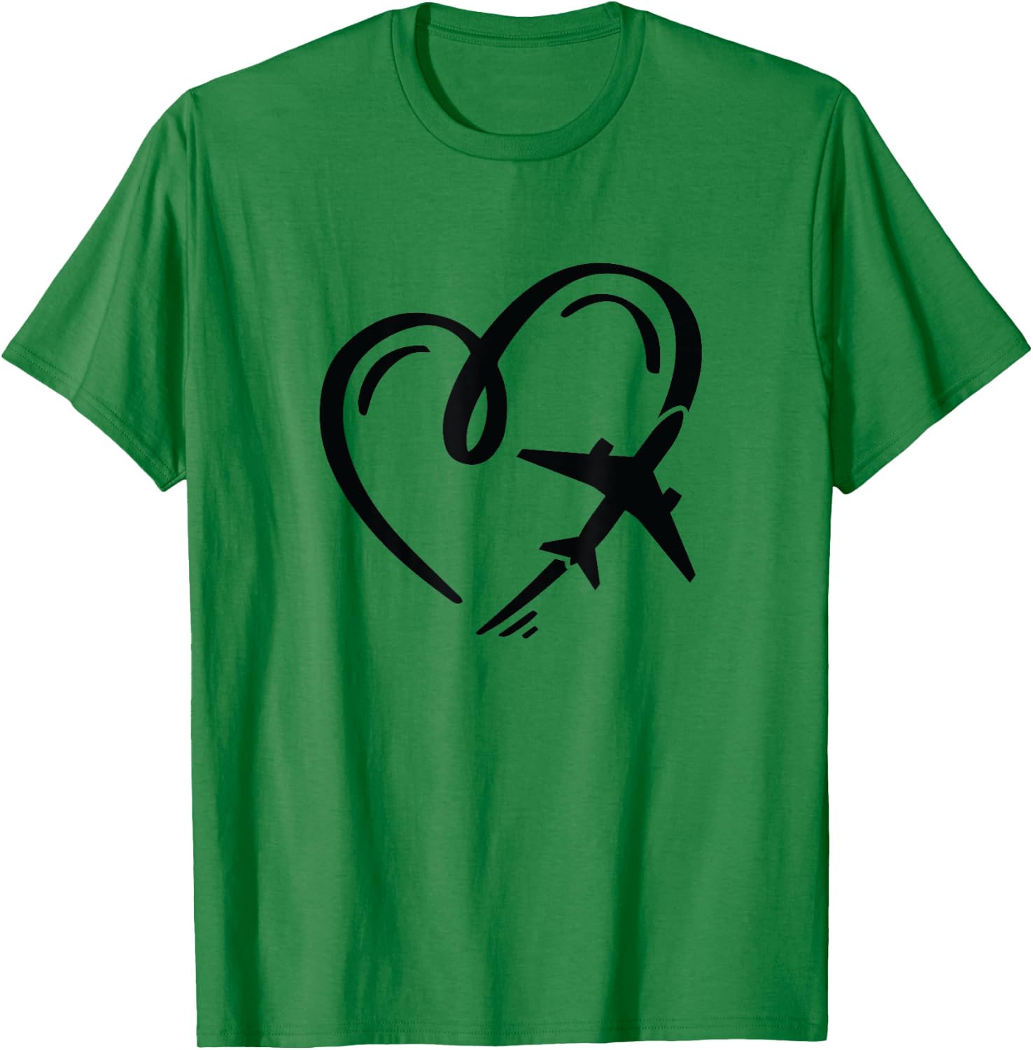 Love for travel heart airplane T-Shirt - T-Shirt | Irish Green