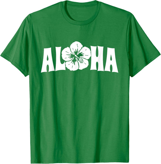 Aloha Hawaii Trip Summer Vacation Girls Women Beach Flower T-Shirt - T-Shirt | Irish Green