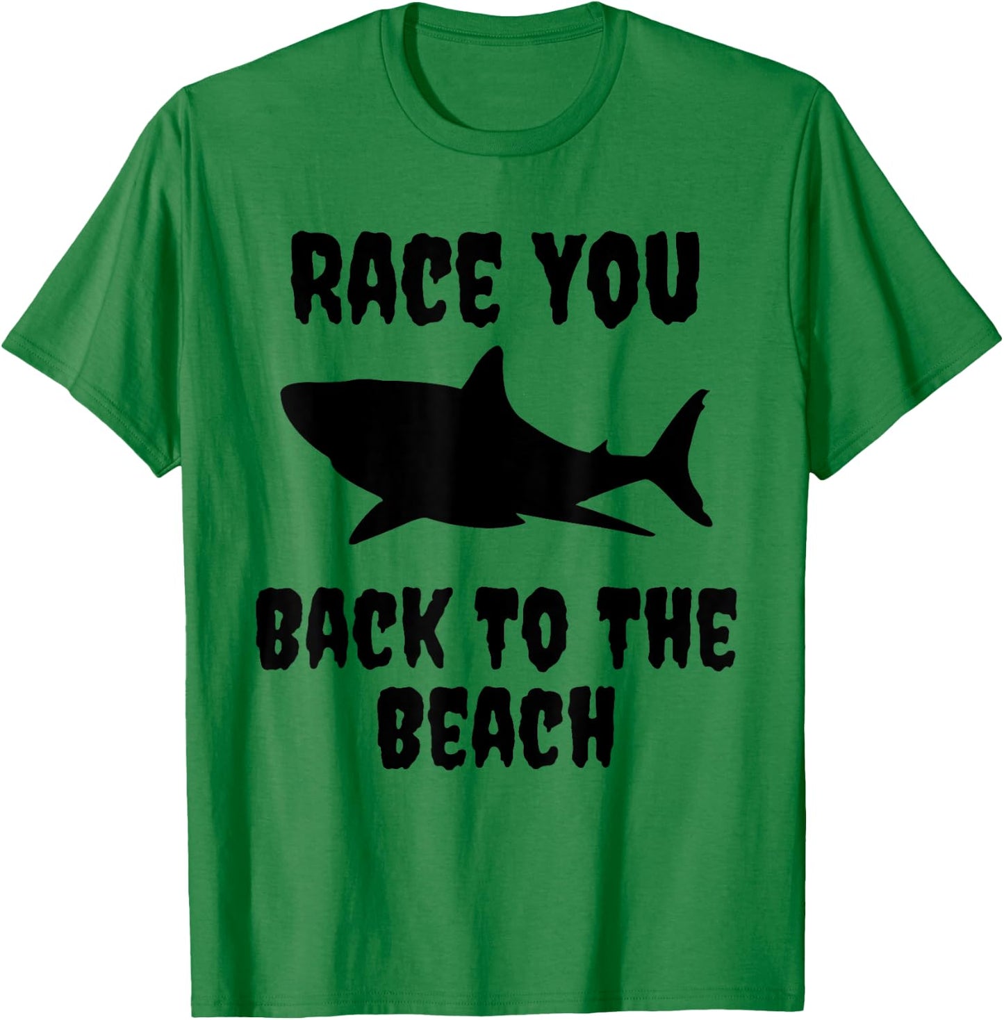 Funny Shark Race You Back To The Beach Summer Vacation Women T-Shirt - T-Shirt | Irish Green