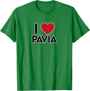 I LOVE PAVIA, City in Italy with Heart T-Shirt - T-Shirt | Irish Green