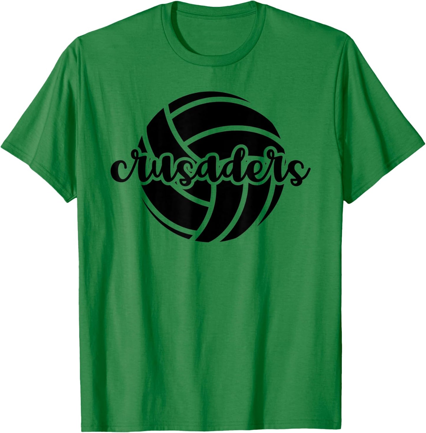Crusaders Volleyball Team Mascot School Spirit Game Night T-Shirt - T-Shirt | Irish Green
