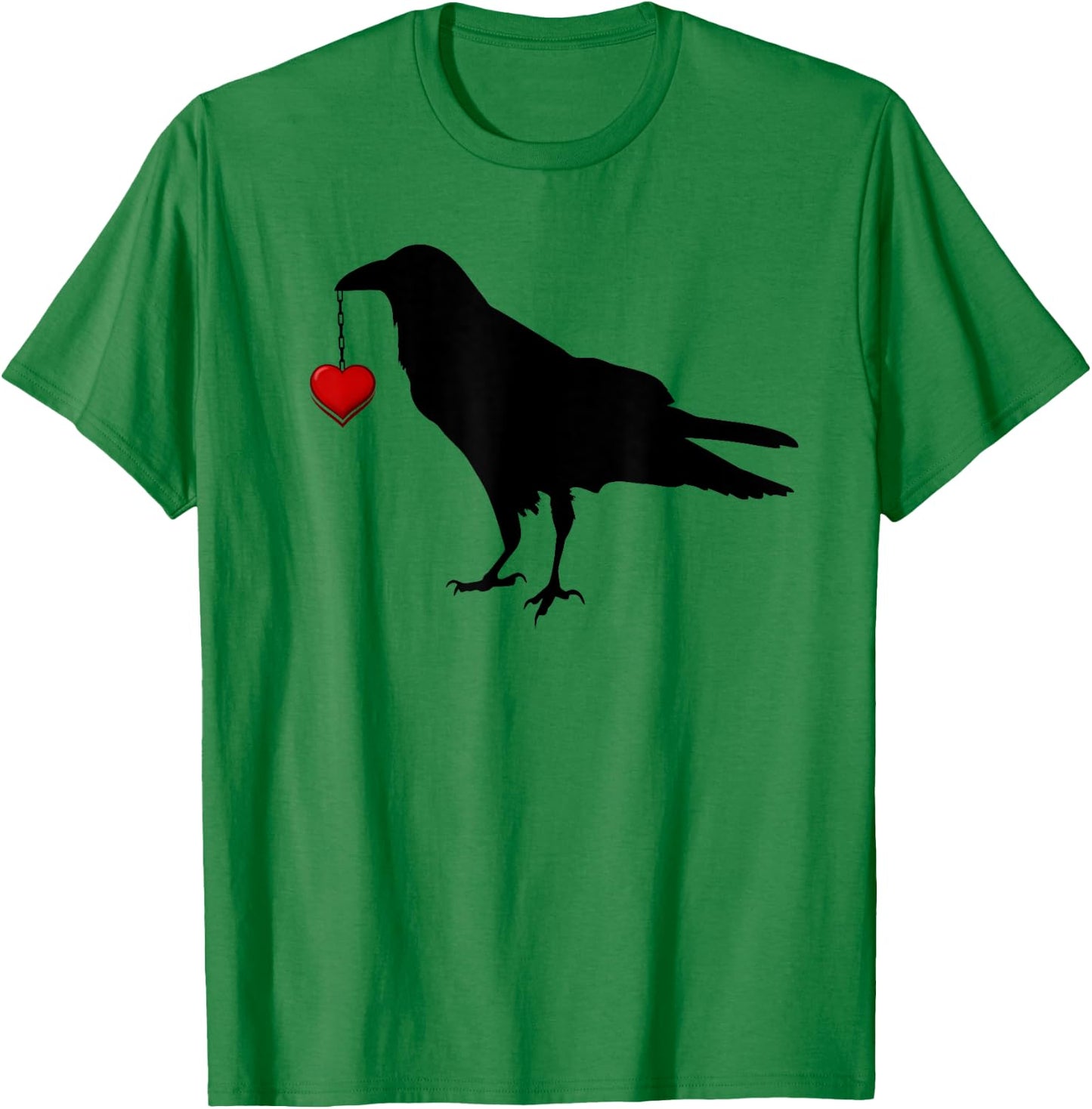 Blackbird with Heart Crow T-Shirt - T-Shirt | Irish Green