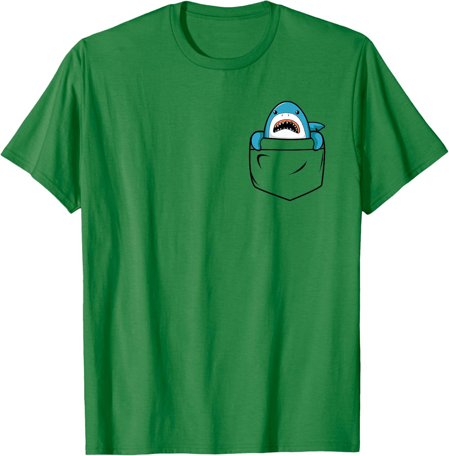 Shark in a Pocket Funny Ocean Vintage Cute Shark Lover T-Shirt - T-Shirt | Irish Green