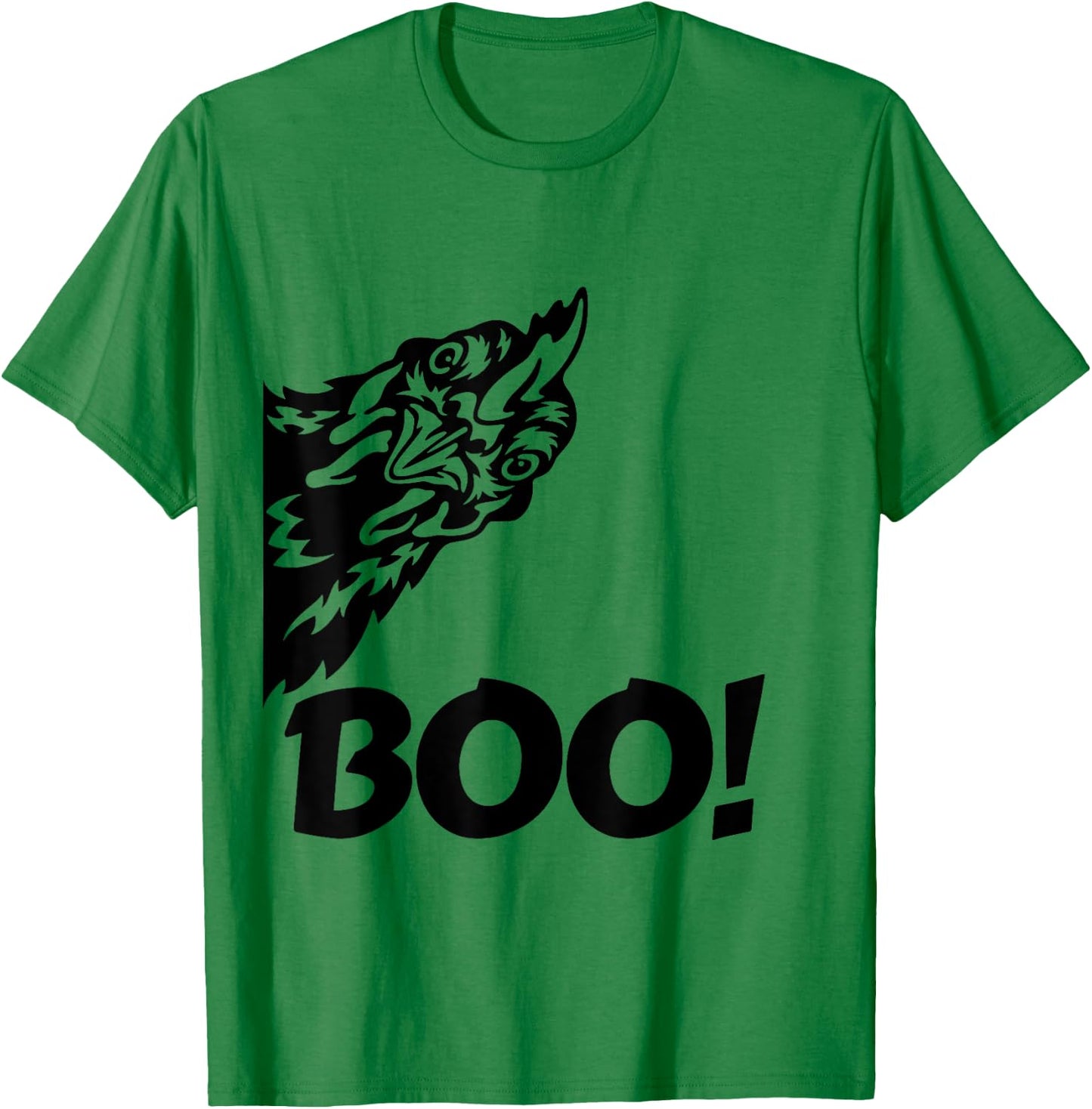 Boo! | Funny Hen Hiding Peekaboo Scary Halloween Chicken T-Shirt - T-Shirt | Irish Green