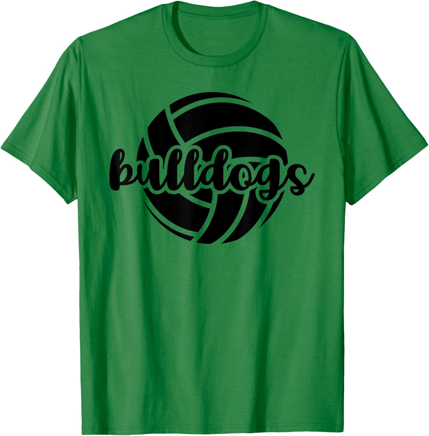 Bulldogs Volleyball Team Mascot School Spirit Game Night T-Shirt - T-Shirt | Irish Green