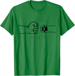 Dog Hand Fist Bump Shirt, Women's Dog Lover Gift T-Shirt - T-Shirt | Irish Green