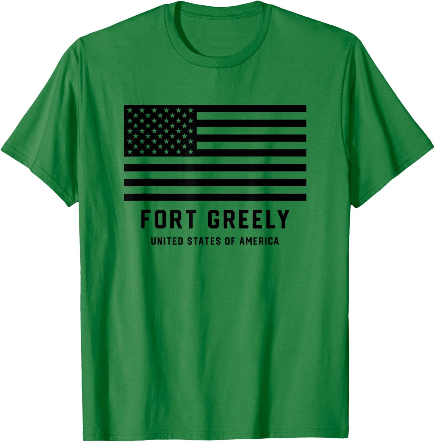 Fort Greeley Alaska USA Military American Flag Armed Forces T-Shirt - T-Shirt | Irish Green