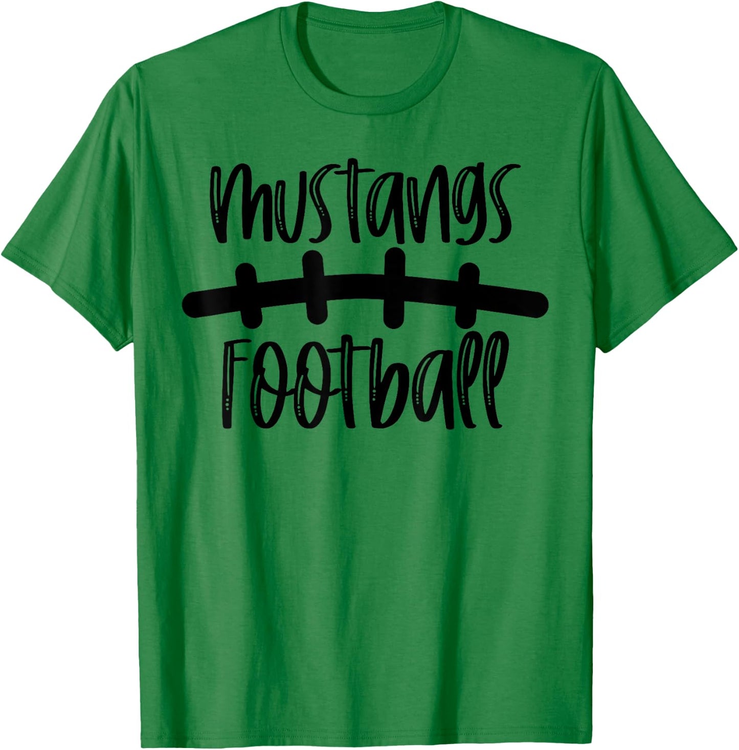 Mustangs Football School Spirit Team Mascot Game Night T-Shirt - T-Shirt | Irish Green