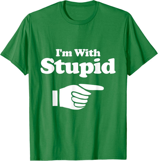 I'm With Stupid Shirt Men, Kids and Women - Manatee Shirts T-Shirt - T-Shirt | Irish Green