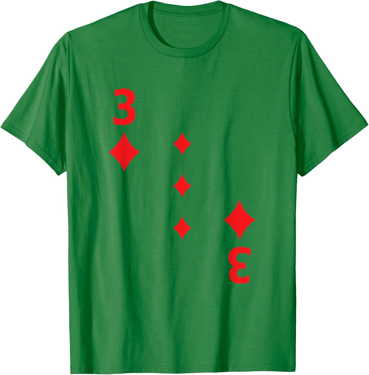 Three of Diamonds Shirt poker playing card Halloween T-Shirt - T-Shirt | Irish Green