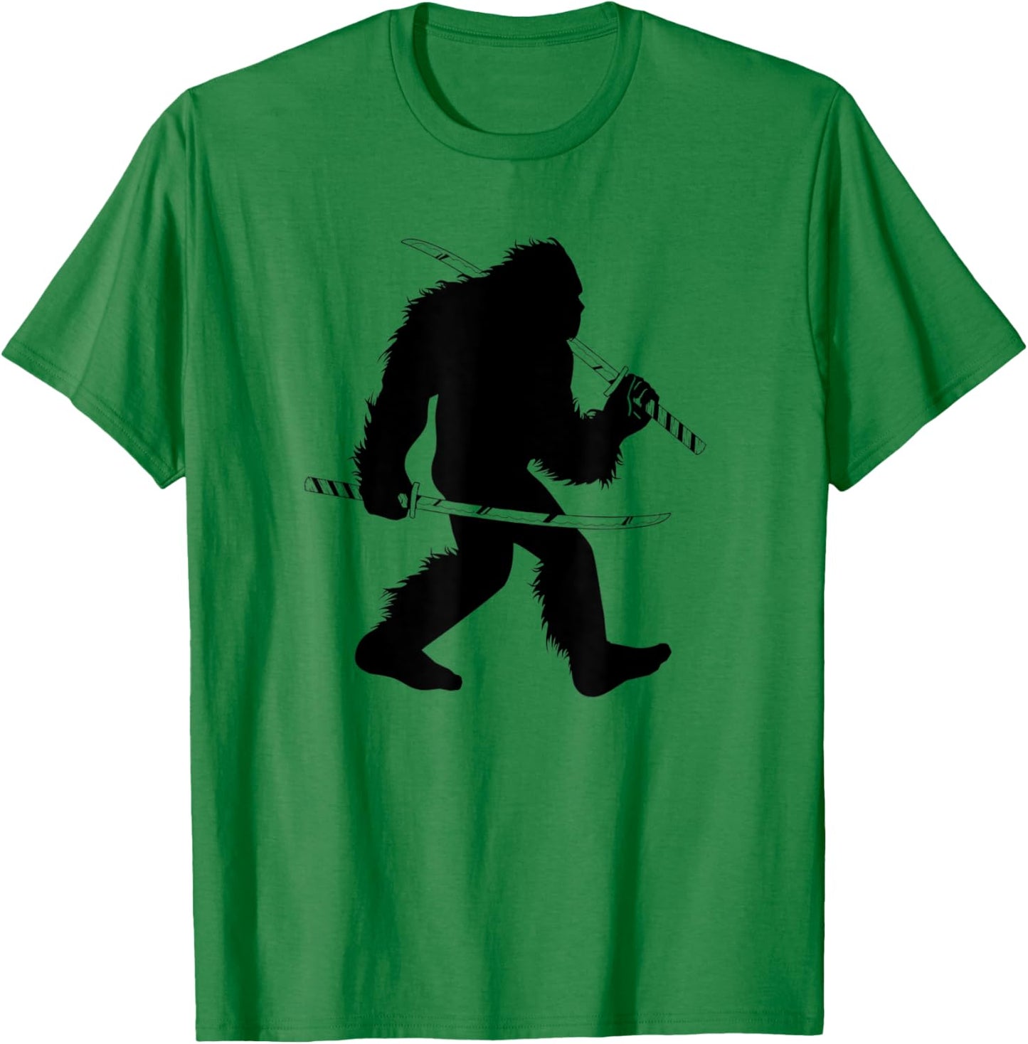 Bigfoot Samurai With Katana Japanese Sasquatch T-Shirt - T-Shirt | Irish Green