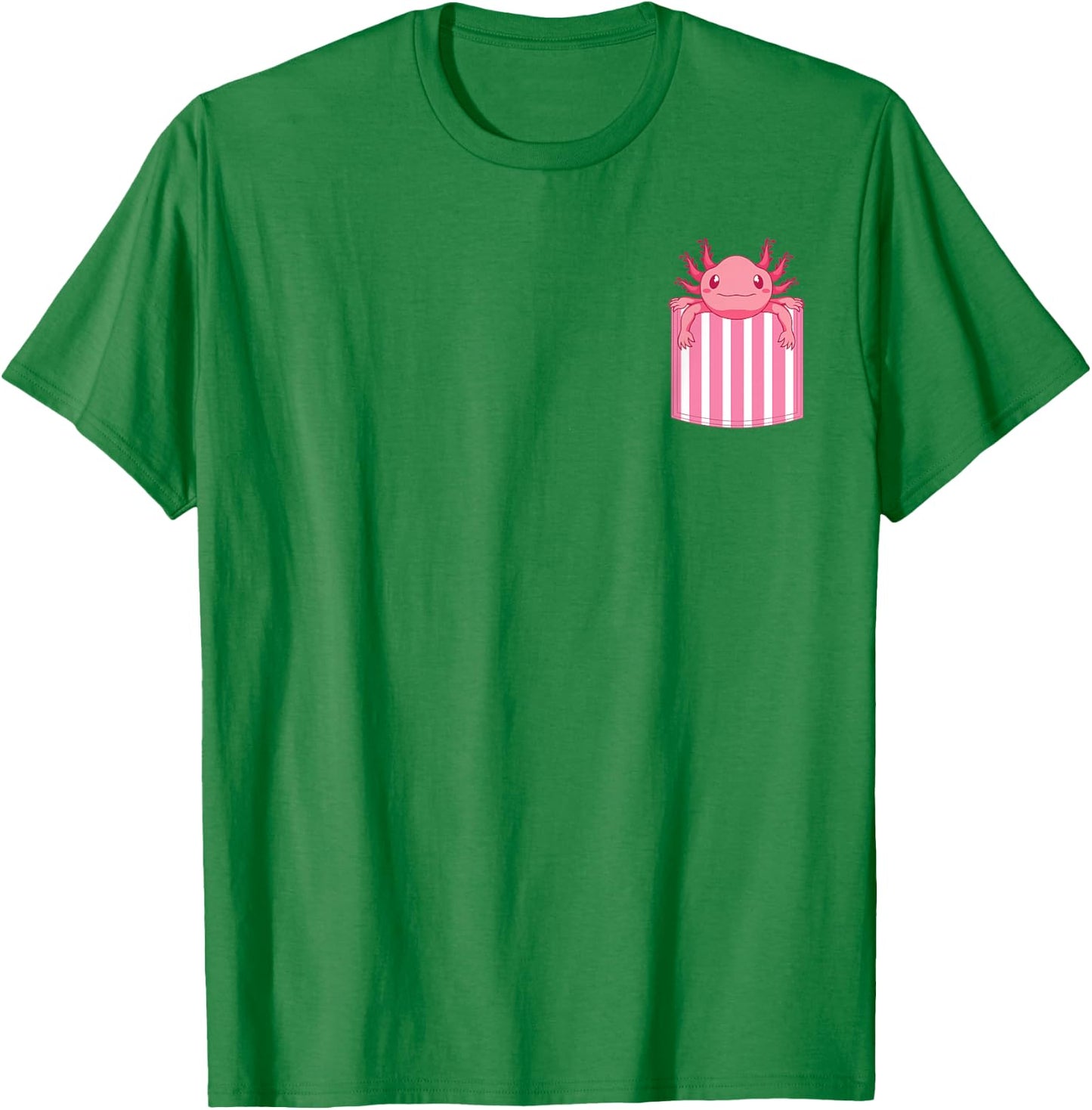 Mexican Amphibian Salamander Animal Lover Pocket Axolotl T-Shirt - T-Shirt | Irish Green