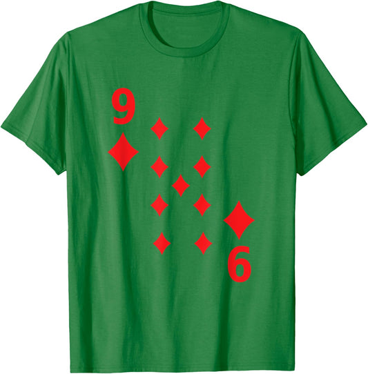 Nine of Diamonds poker playing card costume shirt T-Shirt - T-Shirt | Irish Green