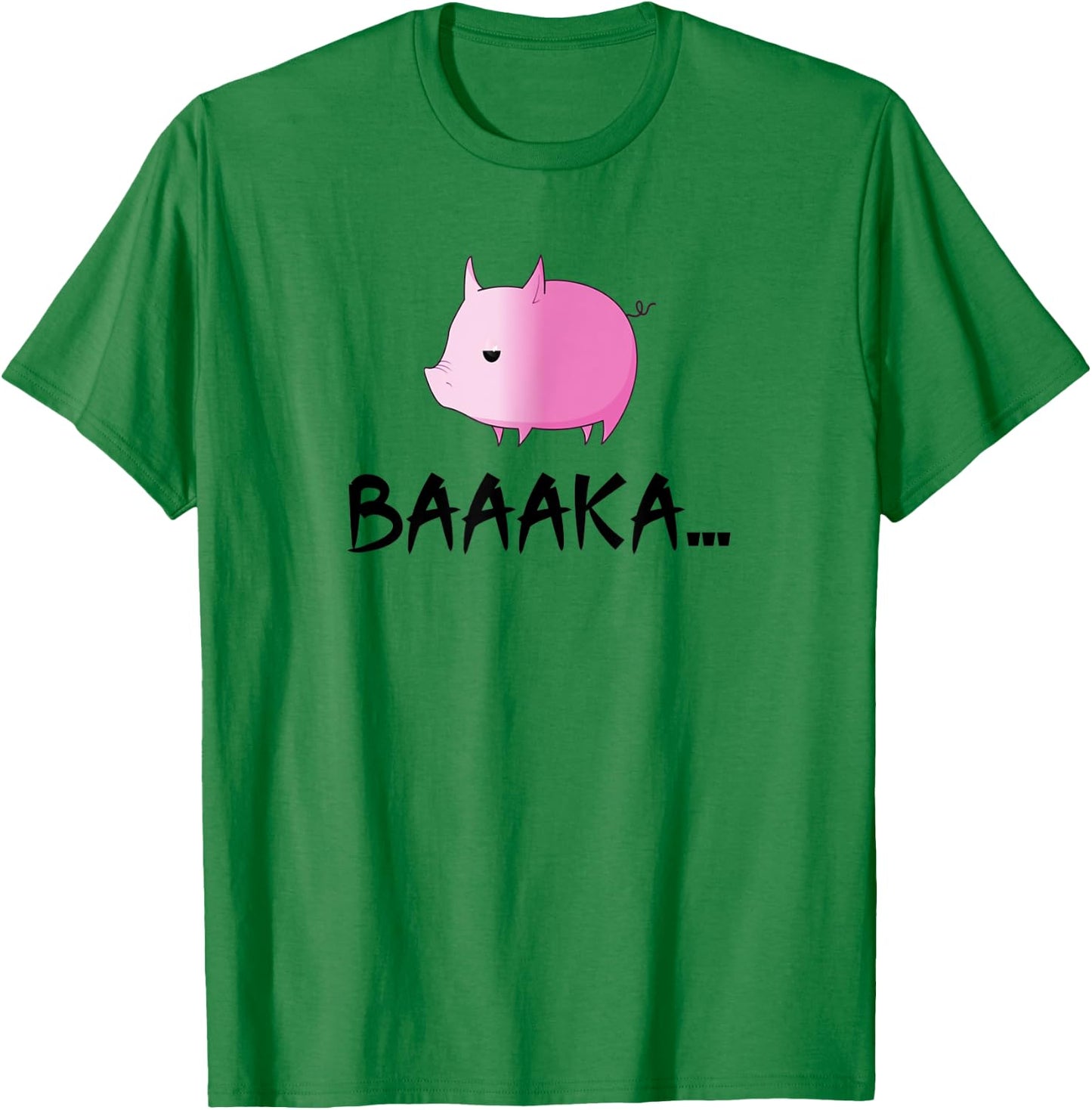 Cute Japanese Anime Pig Baka T-Shirt - T-Shirt | Irish Green