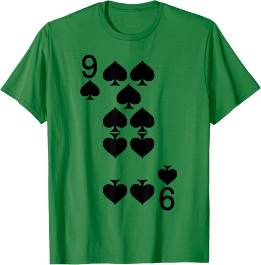 9 of Spades - Playing Card Halloween Costume T-Shirt - T-Shirt | Irish Green