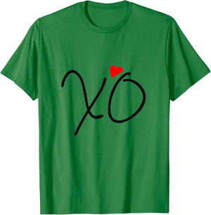 XO XO Kiss Red Heart T Shirt | Cute Kawaii XO Shirt T-Shirt - T-Shirt | Irish Green