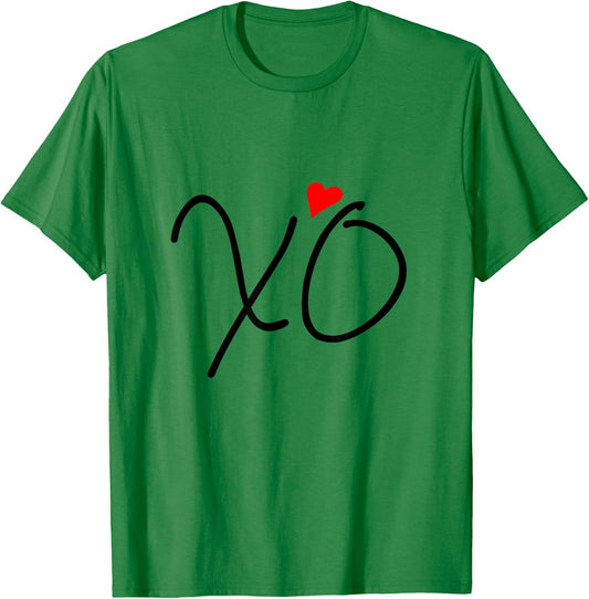 XO XO Kiss Red Heart T Shirt | Cute Kawaii XO Shirt T-Shirt - T-Shirt | Irish Green