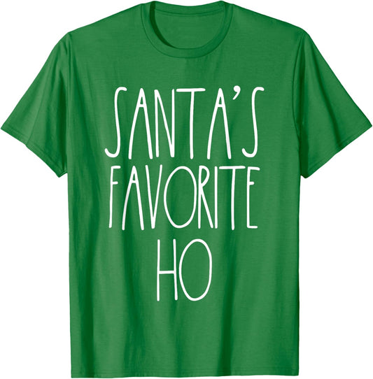 Santa's Favorite Ho Matching Christmas Shirts For Couples T-Shirt - T-Shirt | Irish Green