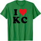 I Heart KC Initials I Love K.C. First And Last Name K C T-Shirt - T-Shirt | Irish Green