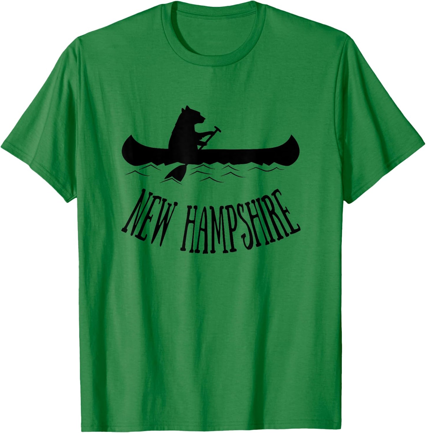 New Hampshire Shirt | NH Bear Canoe Lake T-Shirt - T-Shirt | Irish Green