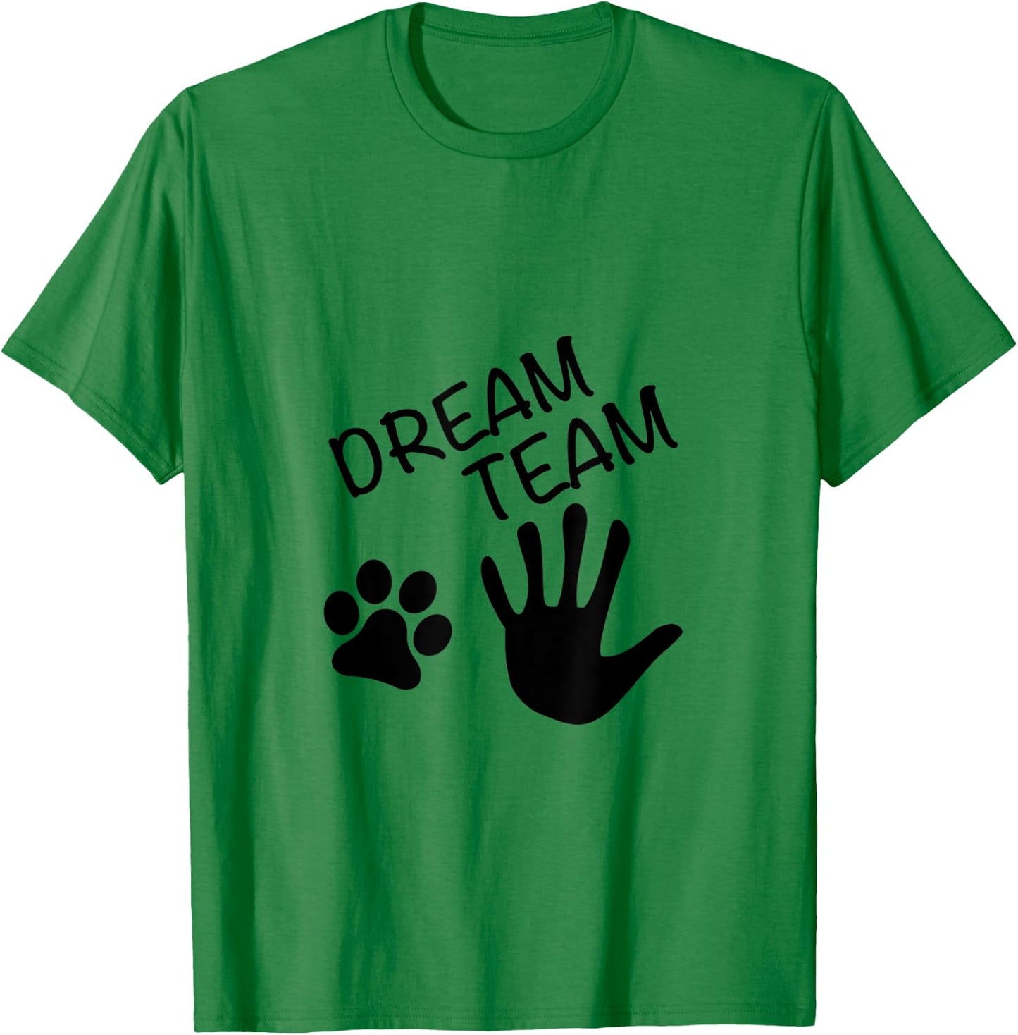 Dream Team Hand Paw Dog Men Women T-Shirt - T-Shirt | Irish Green