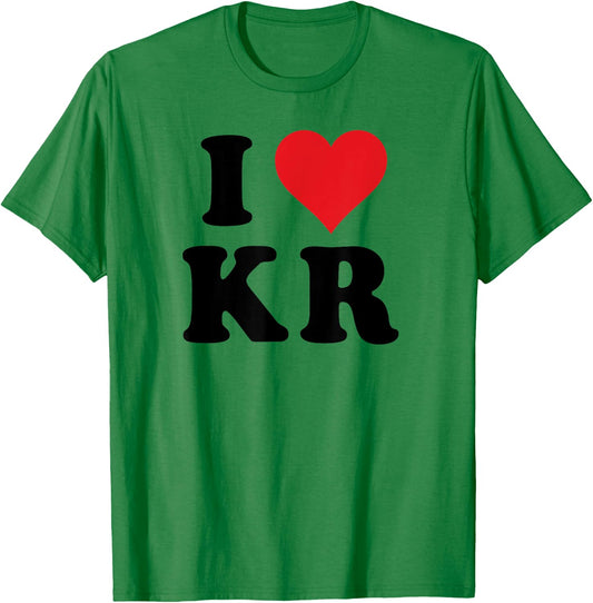 I Heart KR Initials I Love K.R. First And Last Name K R T-Shirt - T-Shirt | Irish Green