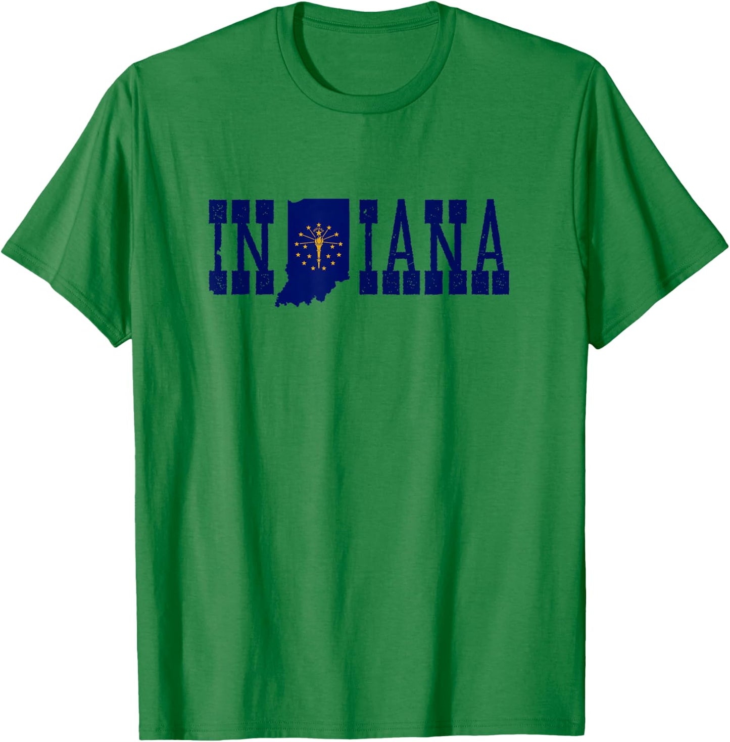 Indiana State and Indiana Flag with Pride for Indiana T-Shirt - T-Shirt | Irish Green