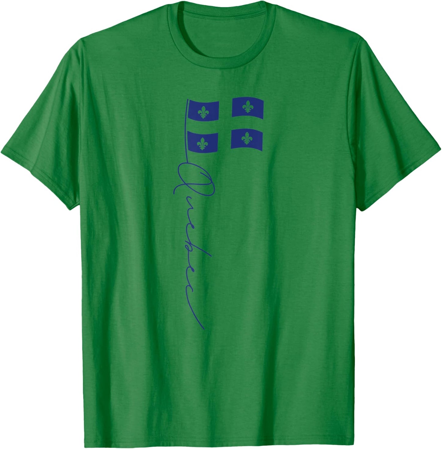 Quebec Signature Flag Pole -Elegant Quebecois Flag T-Shirt - T-Shirt | Irish Green