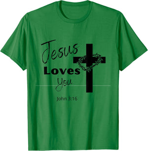 Jesus Loves You T-Shirt - T-Shirt | Irish Green