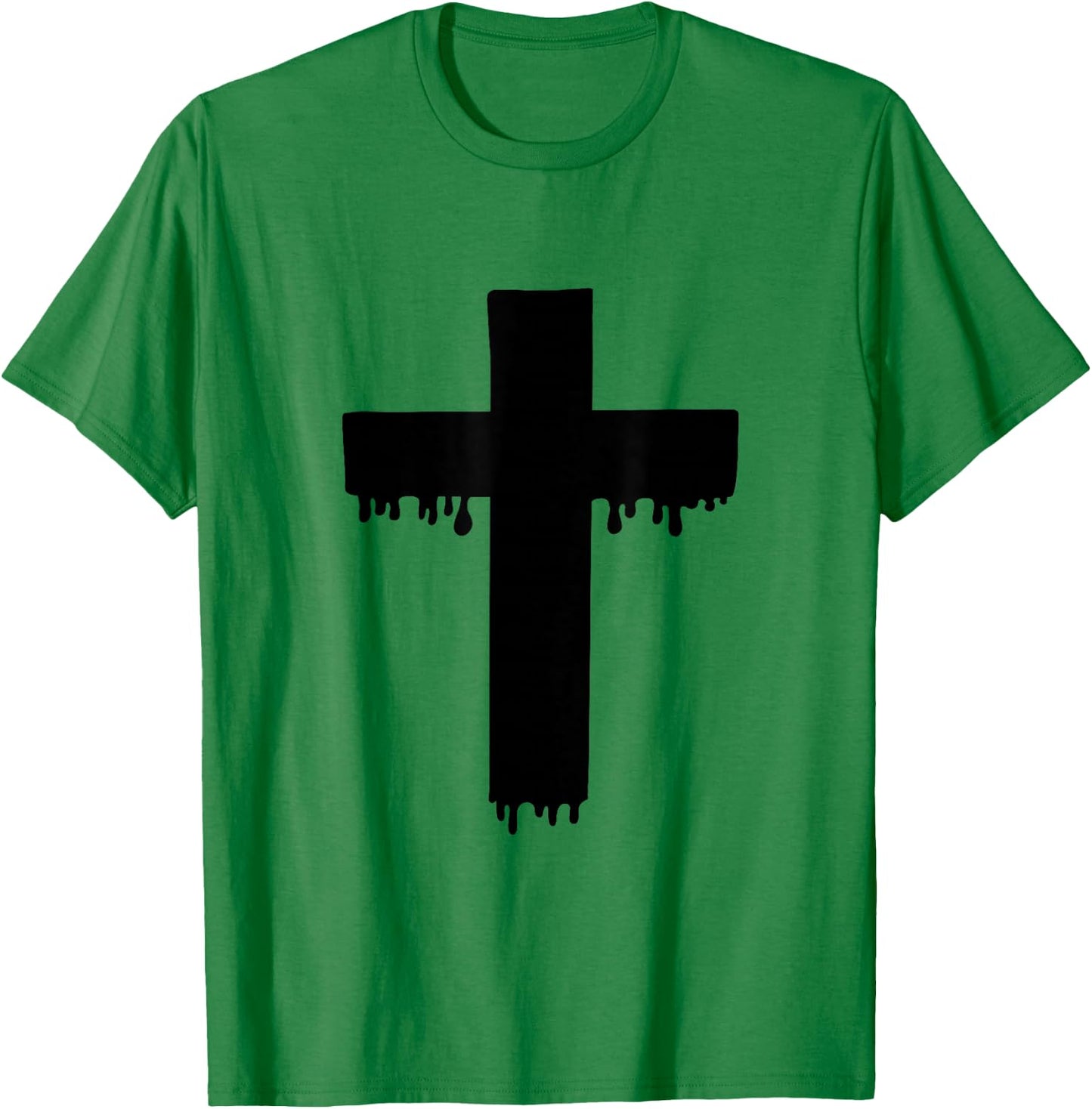 Kawaii Black Drippy Cross, Gurokaw Pastel Goth Aesthetic T-Shirt - T-Shirt | Irish Green