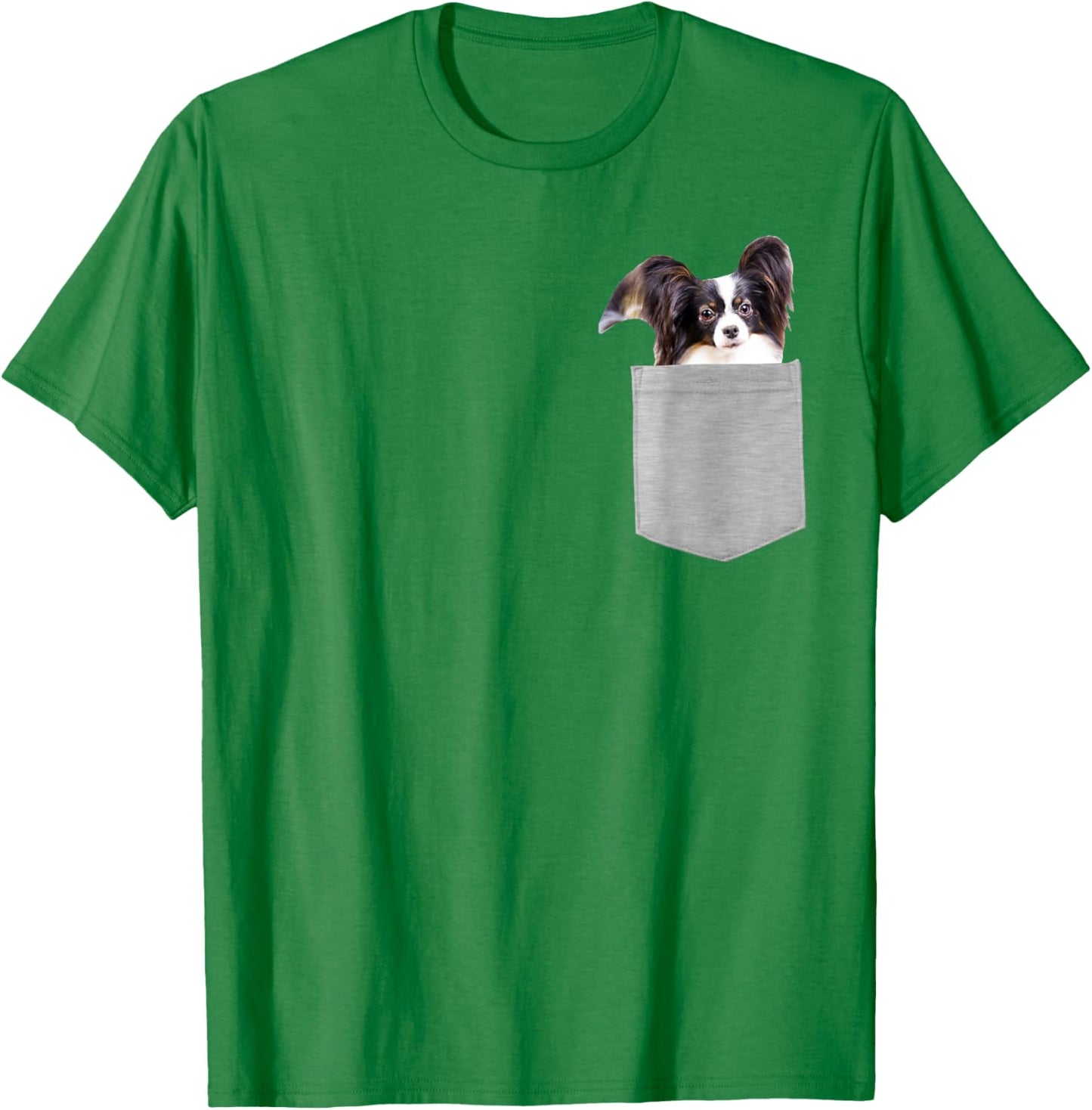 Dog in Your Pocket Papillon Women Kids T-Shirt - T-Shirt | Irish Green