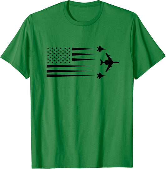 E-3 E3 Sentry AWACS Jet Fighter Airplane US American T-Shirt - T-Shirt | Irish Green