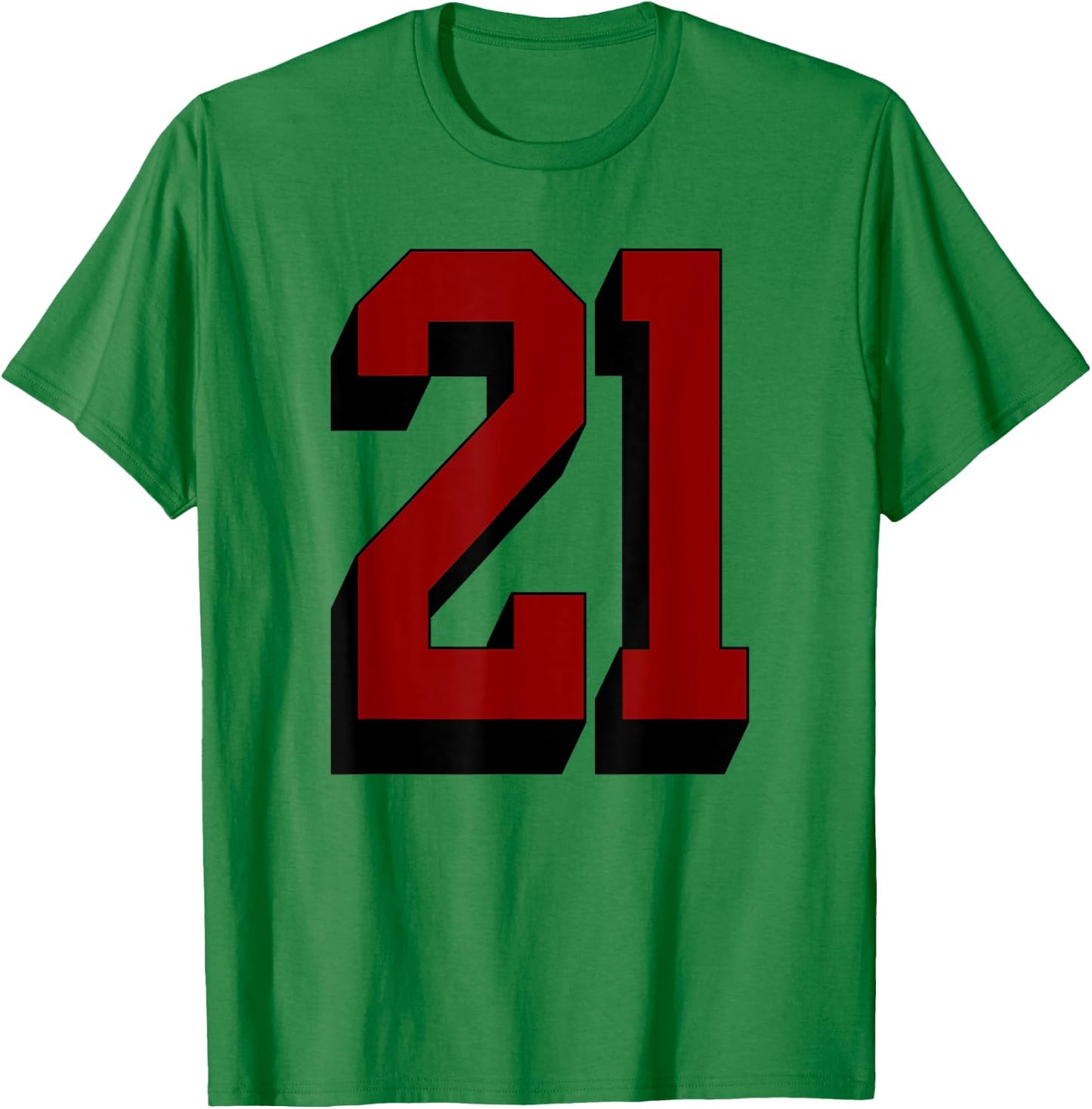 #21 Number 21 Varsity Fan Sports Team White Jersey T-Shirt - T-Shirt | Irish Green
