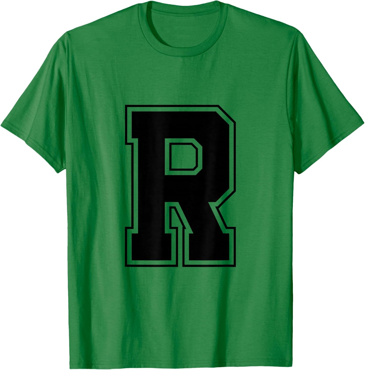 Letter R Big Bold Capital Varsity Alphabet Monogram T-Shirt - T-Shirt | Irish Green