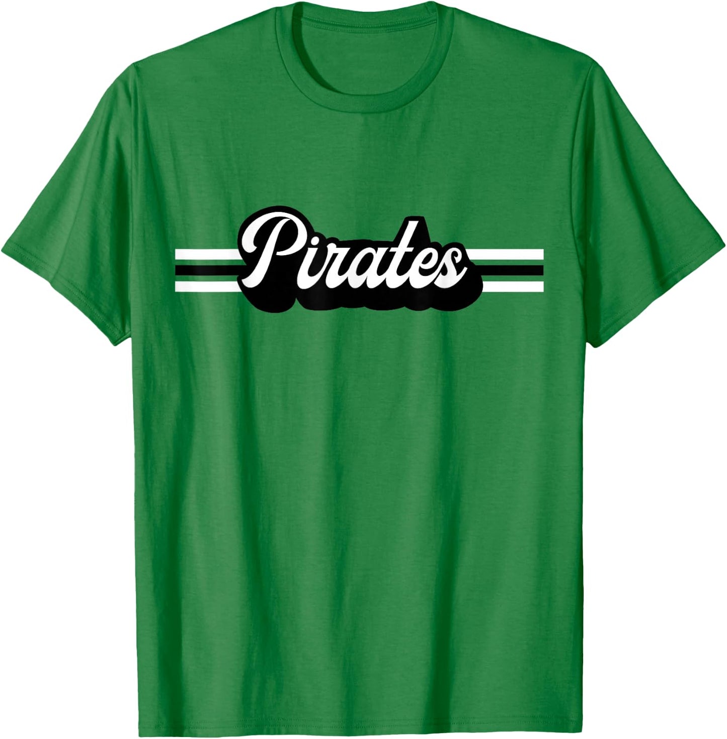 Retro Pirates Mascot, School Spirit, Pirate Sports T-Shirt - T-Shirt | Irish Green