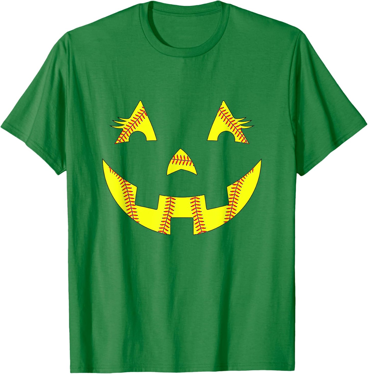 Jack O Lantern Softball Halloween Costume Mom Women Girls T-Shirt - T-Shirt | Irish Green